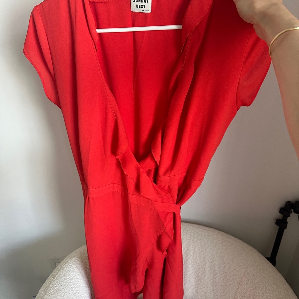 Vibrant Red Flowy Dress